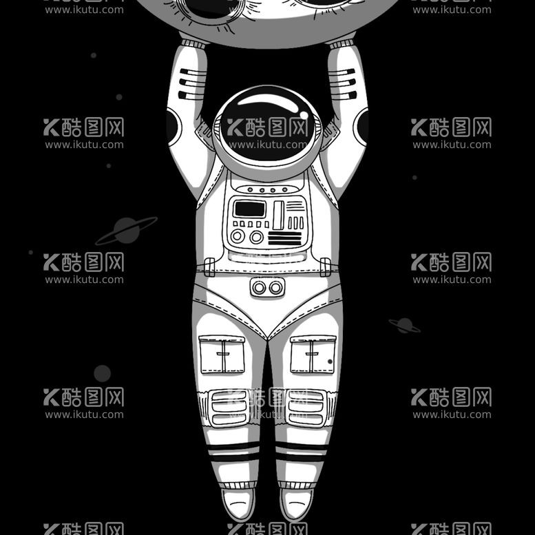 编号：40821703150344162440【酷图网】源文件下载-卡通航天宇航员宇宙手绘插画图片