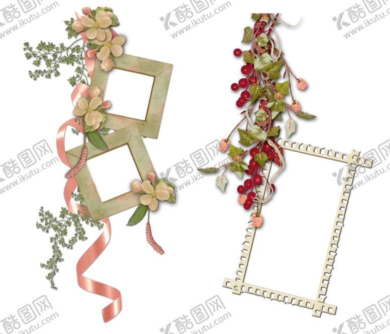 编号：75114505090630311031【酷图网】源文件下载-植物装饰相框png