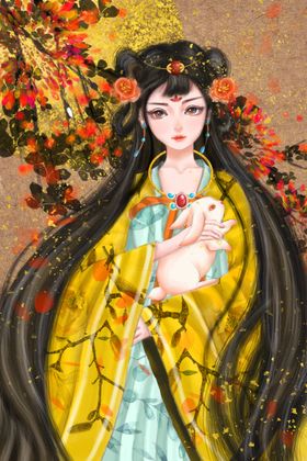 人物女性插画卡通背景素材