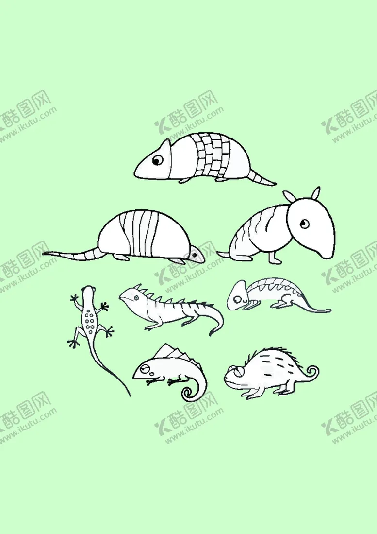 编号：64535301310401138237【酷图网】源文件下载-简笔画动物