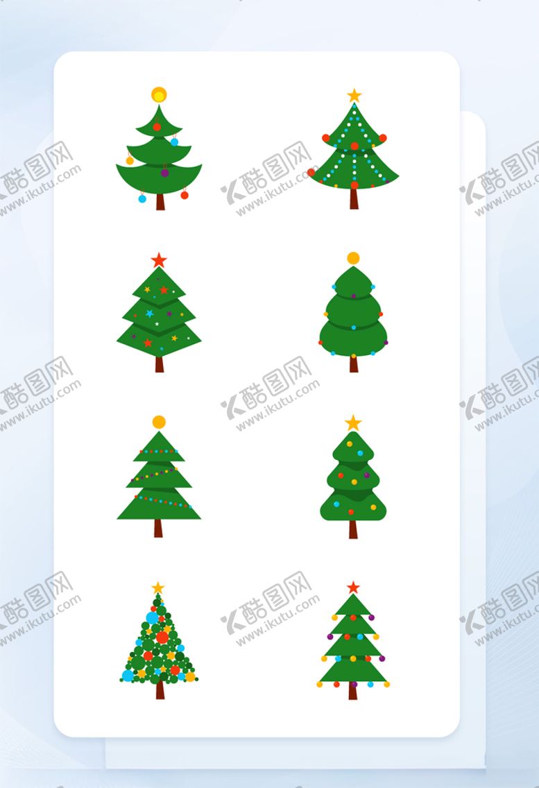 编号：36509904221948327744【酷图网】源文件下载-绿色手绘扁平化圣诞树插画图标