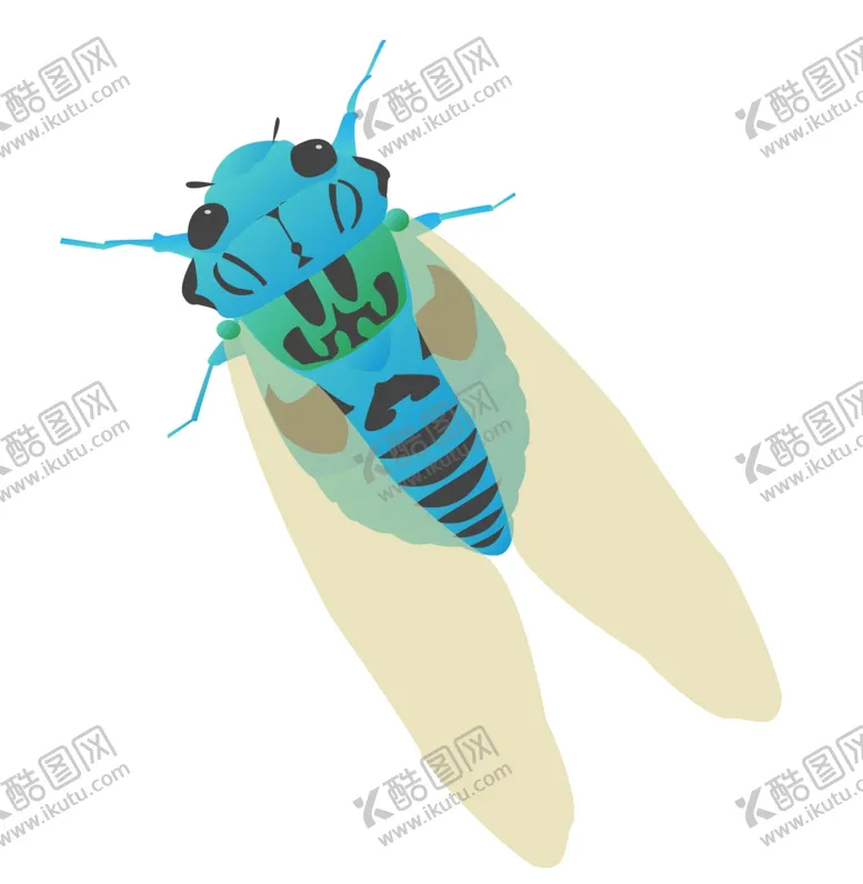 编号：98111704111010218504【酷图网】源文件下载-卡通夏日知了蝉手绘插画