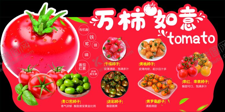 编号：92784509141306247860【酷图网】源文件下载-超市西红柿异形吊牌青口密柿子叶子