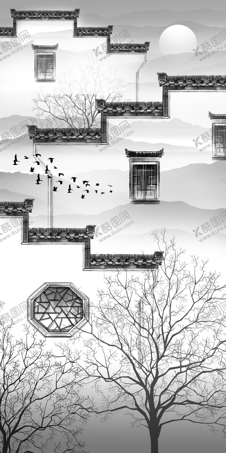 编号：56433609211904234465【酷图网】源文件下载-水墨装饰画