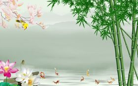 流水生财山水