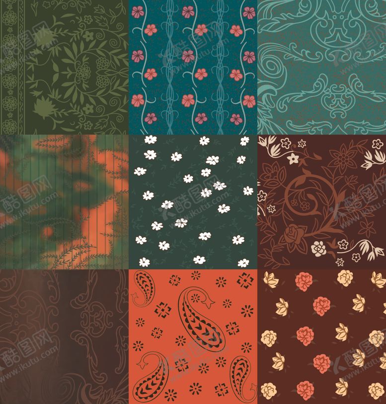 编号：29930809112128337208【酷图网】源文件下载-多彩复古风图案素材集合
