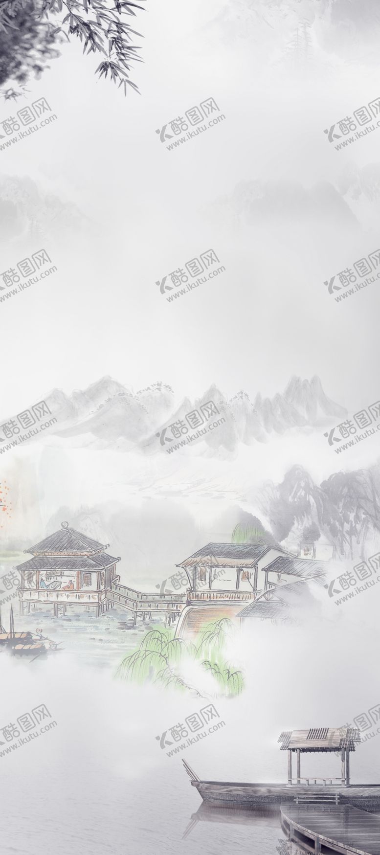 编号：91611603152020464293【酷图网】源文件下载-水墨展架背景
