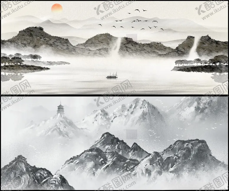 编号：35563609272032115413【酷图网】源文件下载-中国风山水背景