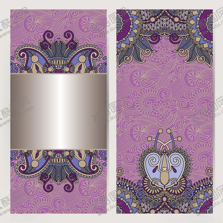 编号：83333204040025055081【酷图网】源文件下载-紫色花纹装饰卡片设计