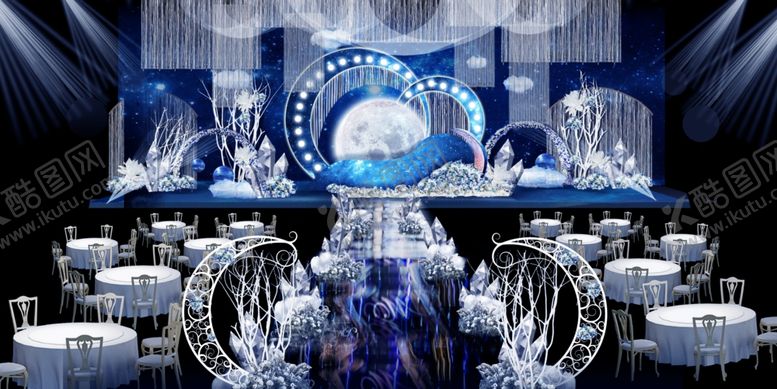 编号：52907909210803529723【酷图网】源文件下载-蓝色梦幻星空婚礼效果图
