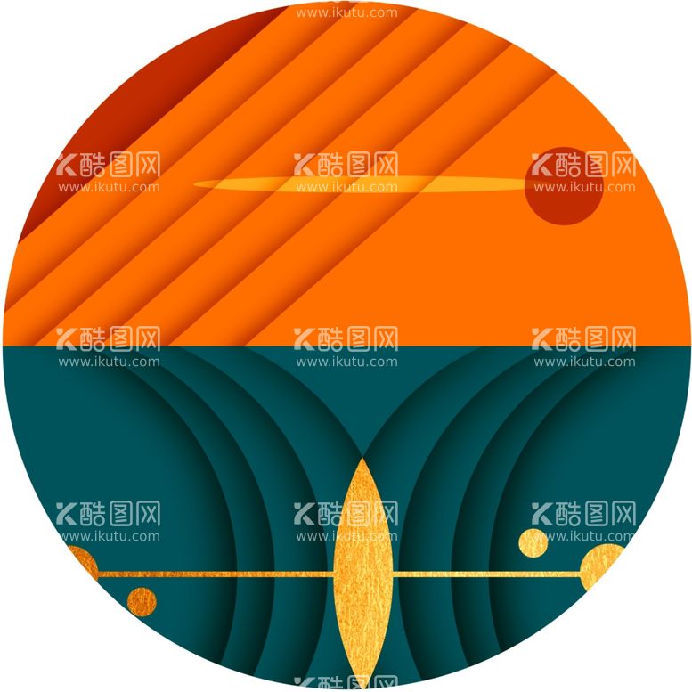 编号：67952011251814301287【酷图网】源文件下载-水彩几何时尚圆挂画装饰画