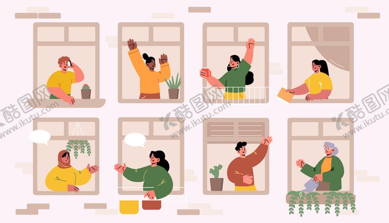 编号：14293009241129573851【酷图网】源文件下载-扁平化人物插画