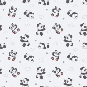 卡通熊猫无缝印花背景图