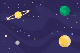 星球背景卡通银河系天体太阳系