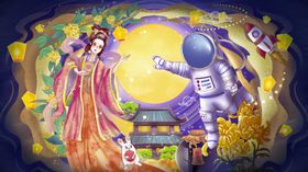 中秋国庆海报国潮节