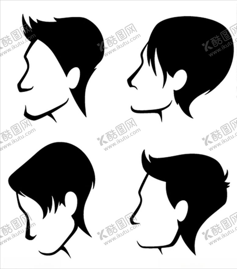 编号：24349410211406536601【酷图网】源文件下载-年轻英俊的男人发型矢量合集