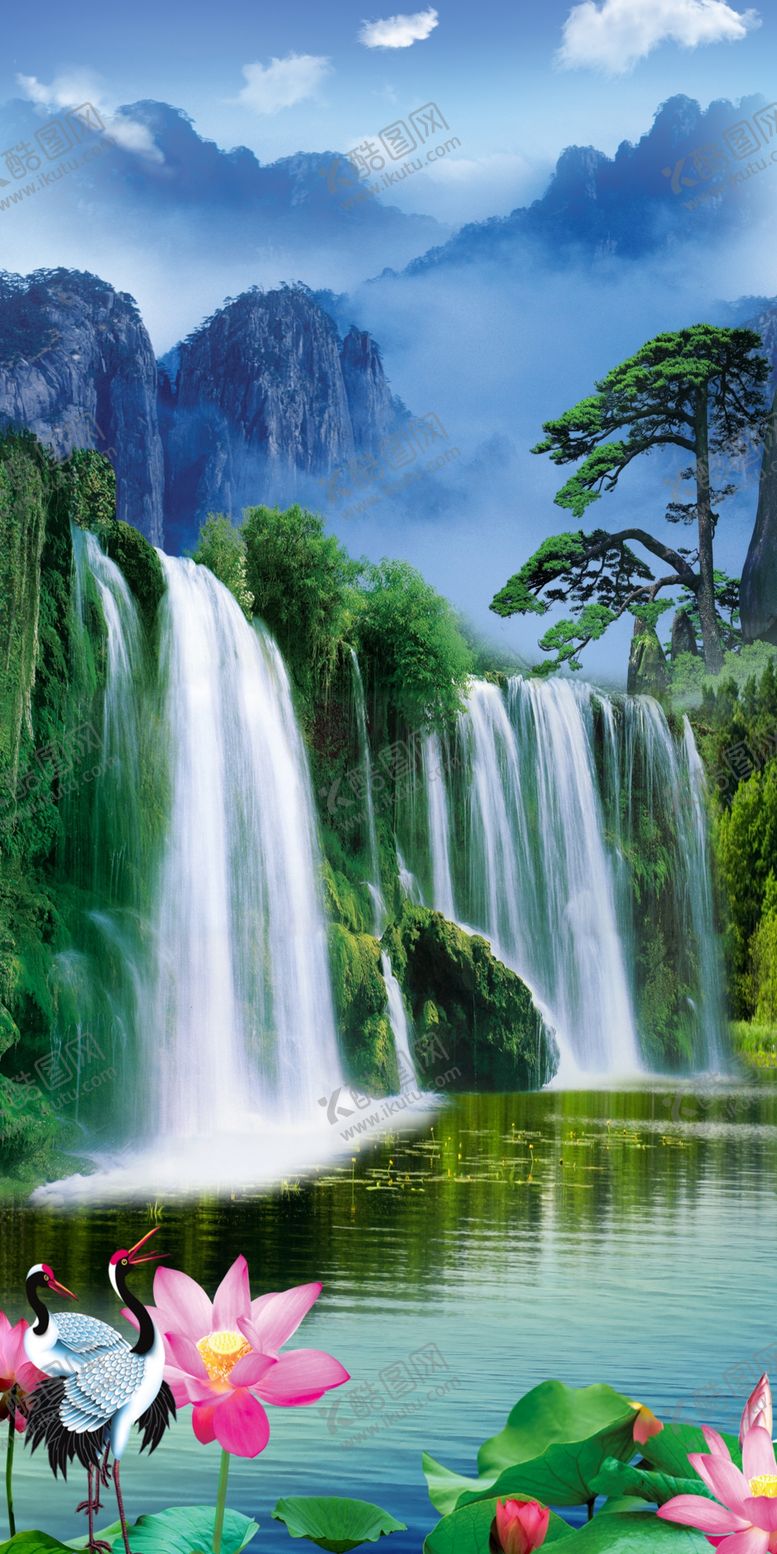 编号：57316909131558224915【酷图网】源文件下载-流水生财玄关装饰画