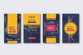 广告促销折扣Banner素材时尚banner平面组合