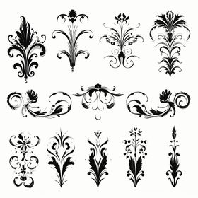 复古花卉装饰图案集合