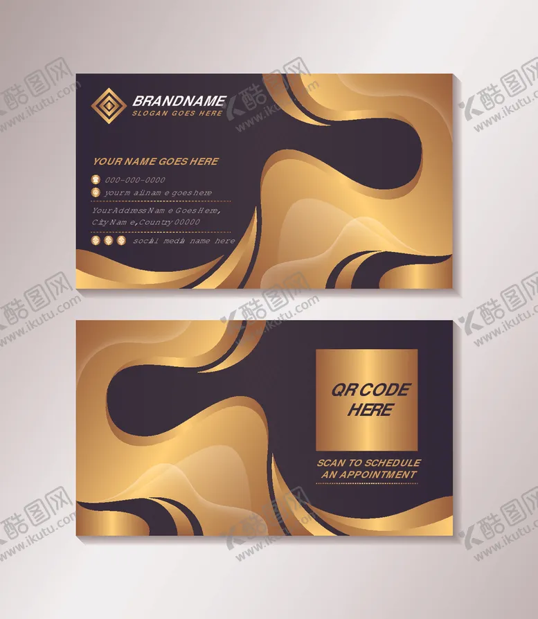 编号：91282711251728265377【酷图网】源文件下载-金色商务名片