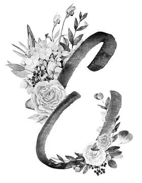 手绘花卉树枝水彩艺插