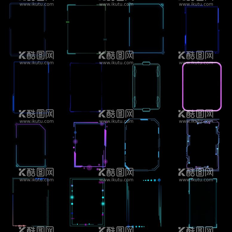 编号：93784412191745247915【酷图网】源文件下载-科技感方形边框图片