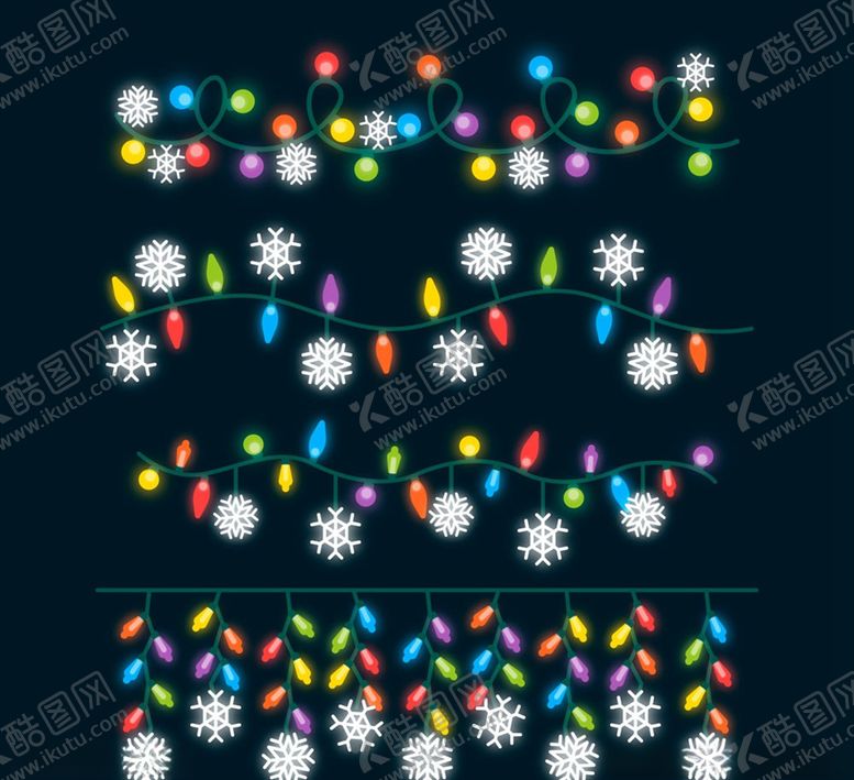 编号：46732406162000234395【酷图网】源文件下载-雪花节日彩灯串