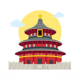 天坛矢量插画