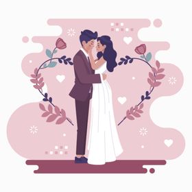 婚礼结婚请柬邀请函浪漫布置心形花边