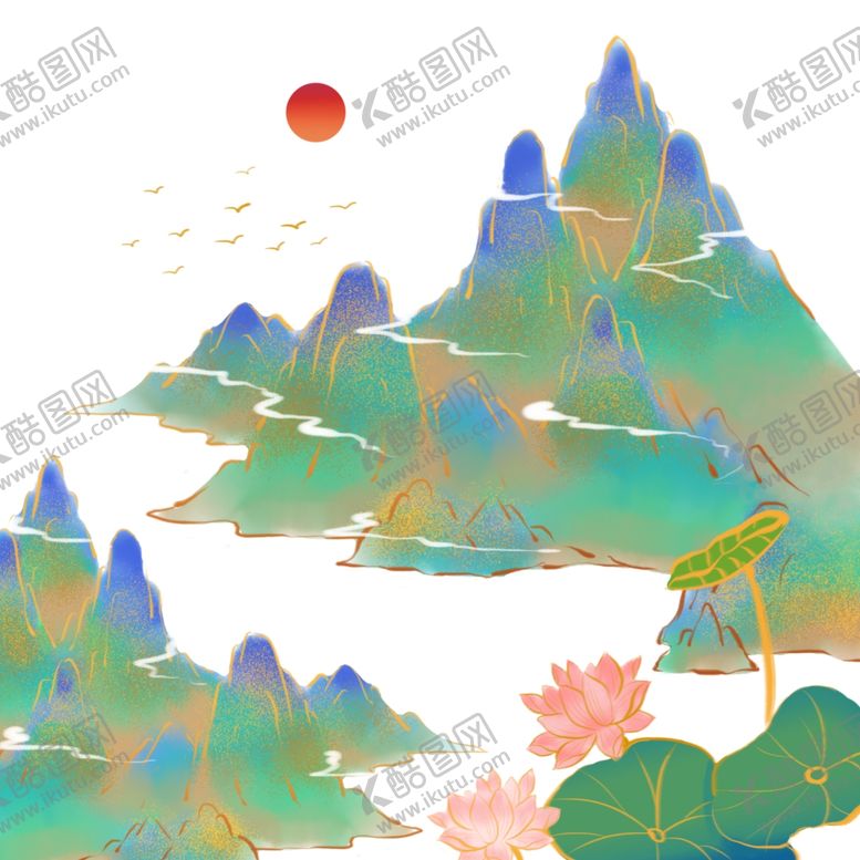 编号：68468607030124502236【酷图网】源文件下载-国潮山水
