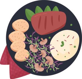 美食物AI设计素材盘中餐AI矢量图