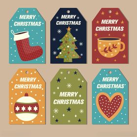 圣诞主题标签设计集合