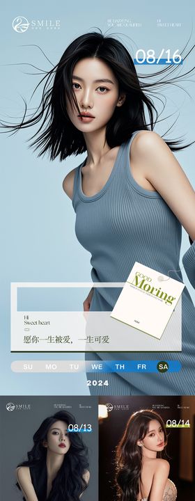 早安图简约海报医美人物