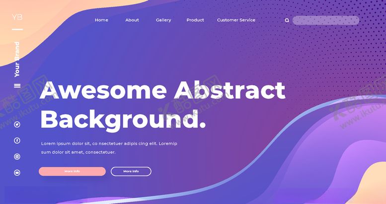 编号：29631409291711228364【酷图网】源文件下载-时尚高端气泡蓝紫色着陆页头图图