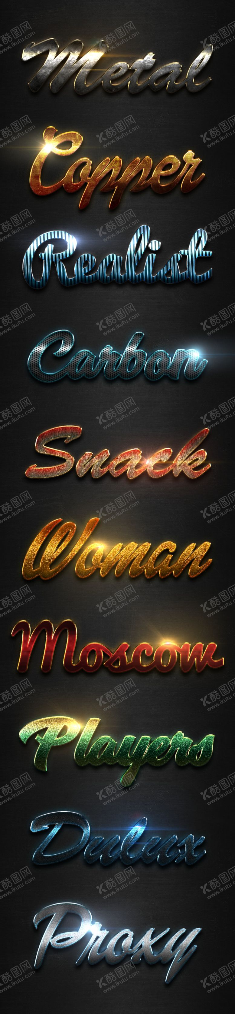 编号：52213210102347147074【酷图网】源文件下载-金属质感3D文字样式