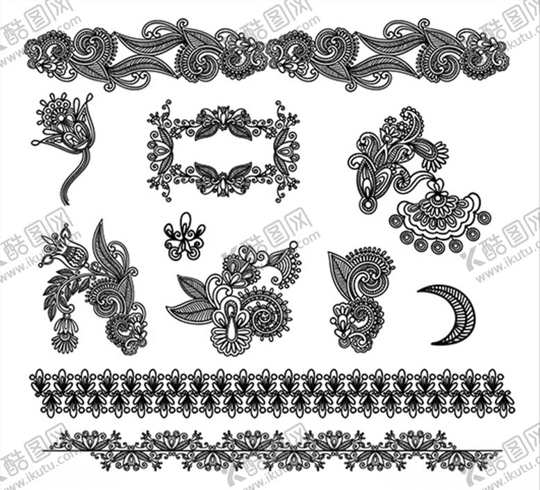 编号：48197410310159272688【酷图网】源文件下载-剪纸中国风古典花纹窗花底纹印花