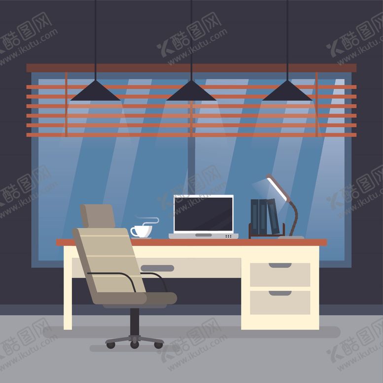 编号：96301107090949455059【酷图网】源文件下载-高端商务办公扁平化矢量插画