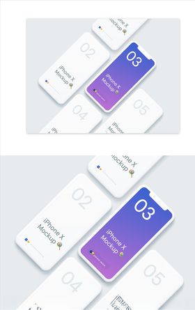 清爽手机UI界面贴图样机