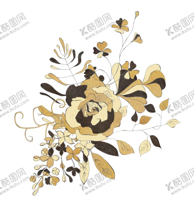 编号：27652309210204244268【酷图网】源文件下载-简约手绘花叶