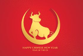 牛新年展板背景主题蒙模
