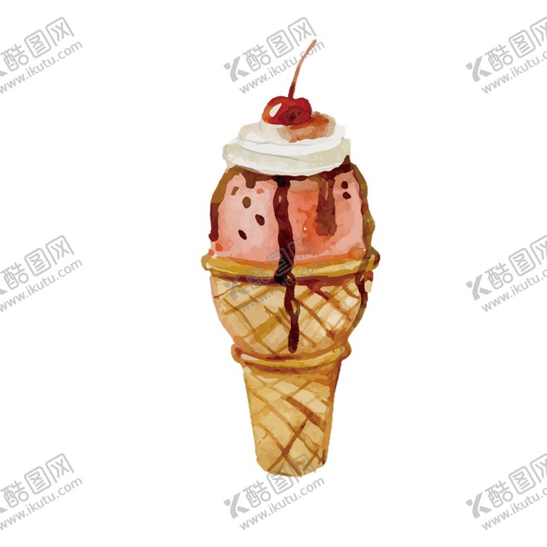 编号：30857704181652317459【酷图网】源文件下载-手绘矢量冰激凌插画图片