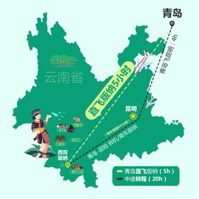 西双版纳旅游手绘地图