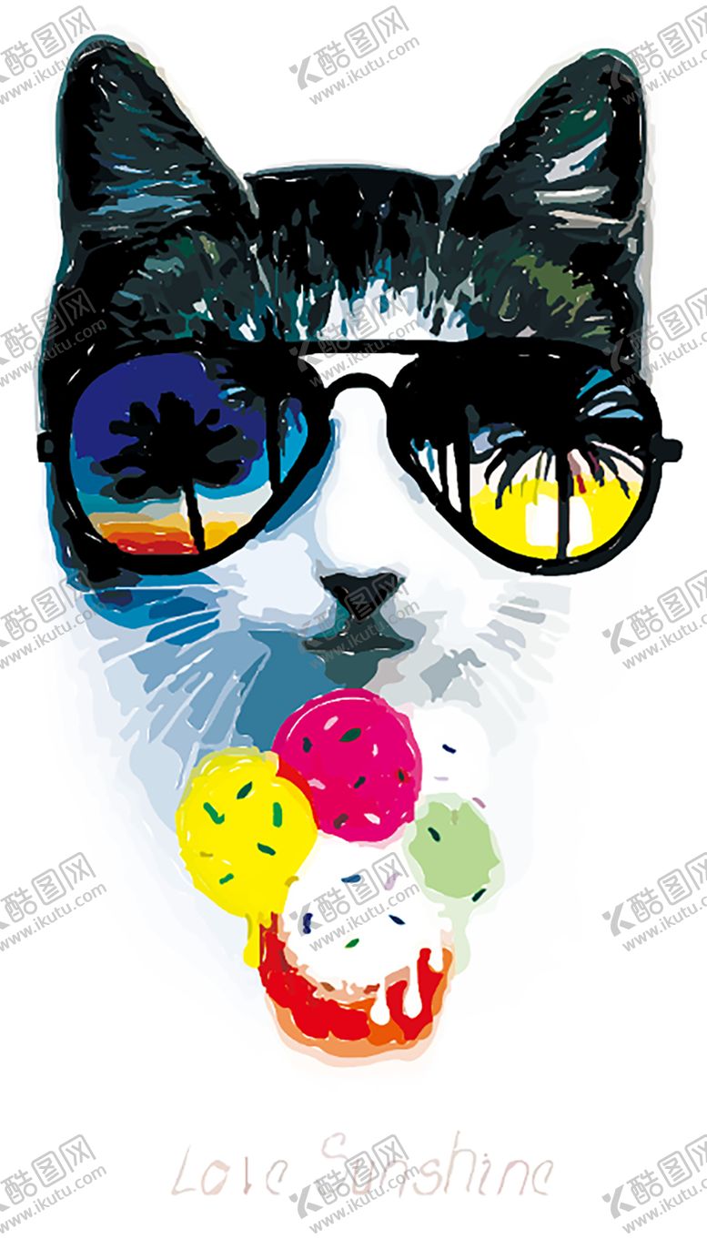 编号：98208612100928104875【酷图网】源文件下载-猫猫海边度假