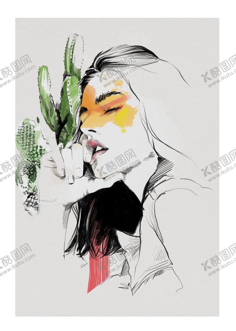 现代简约小清新花卉女郎无框画客厅装饰餐厅油奢华复古