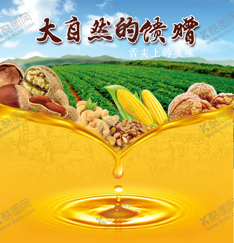 编号：01453609201914326824【酷图网】源文件下载-大自然的馈赠食用油海报