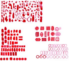 红色几何图形矢量素材集