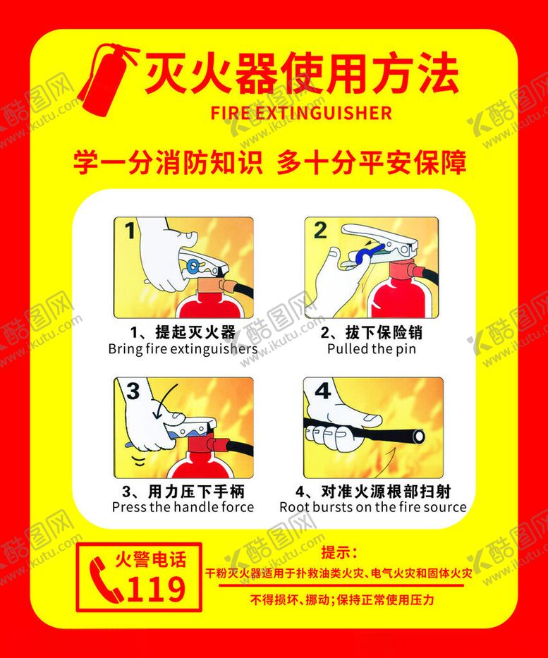 编号：27438601301153171013【酷图网】源文件下载-灭火器使用方法