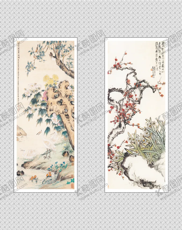编号：86446301270215211954【酷图网】源文件下载-明吕纪秋水群雀图金比坚心玉作