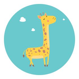 卡通长颈鹿幼儿园幼儿园插画展板