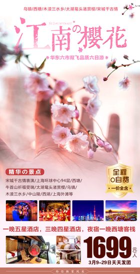 江南樱花旅游海报